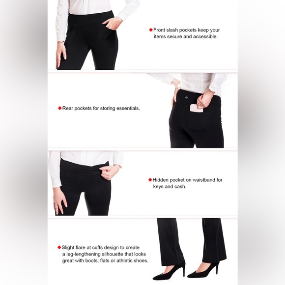 NWT Yogipace,5 Pockets,Women's 27" inseam Bootcut Yoga Pants Workout Pants - Picture 4 of 12